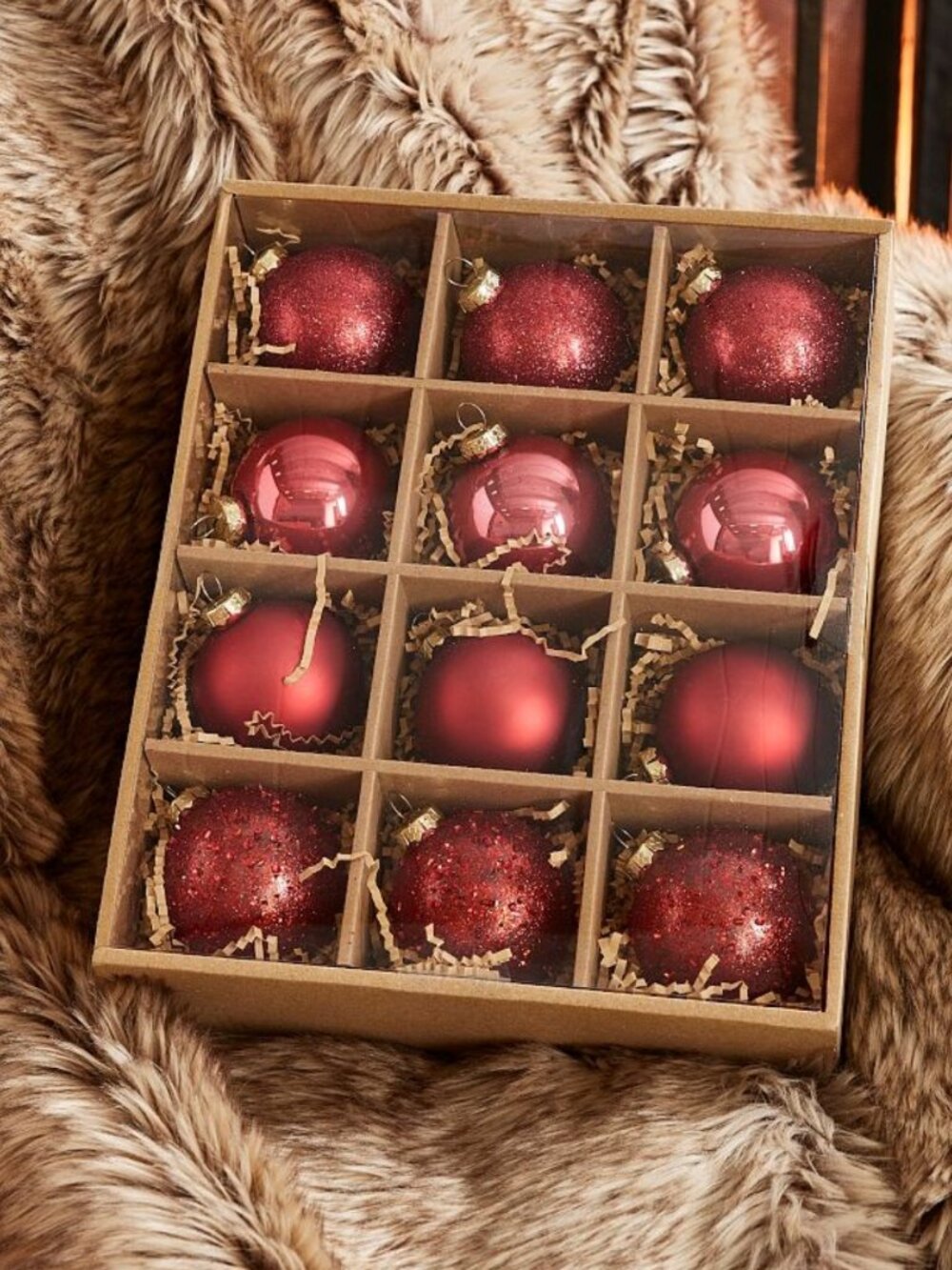 Pottery Barn Mixed Ornaments - Set of 12 Red